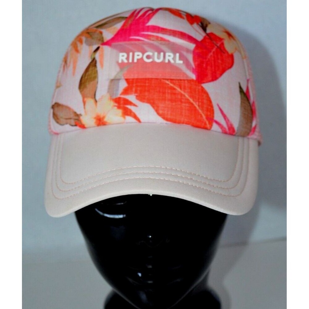 Rip Curl Trucker Hat Womens Snapback Pink Mesh Cap Floral Hawaii Beach Surfer